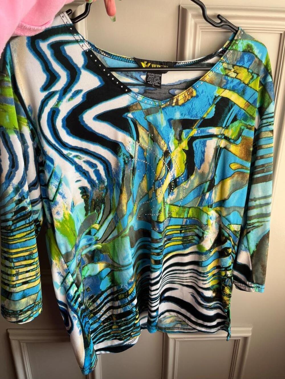 Y2K Valentina Abstract Rhinestone Asymmetrical Top L